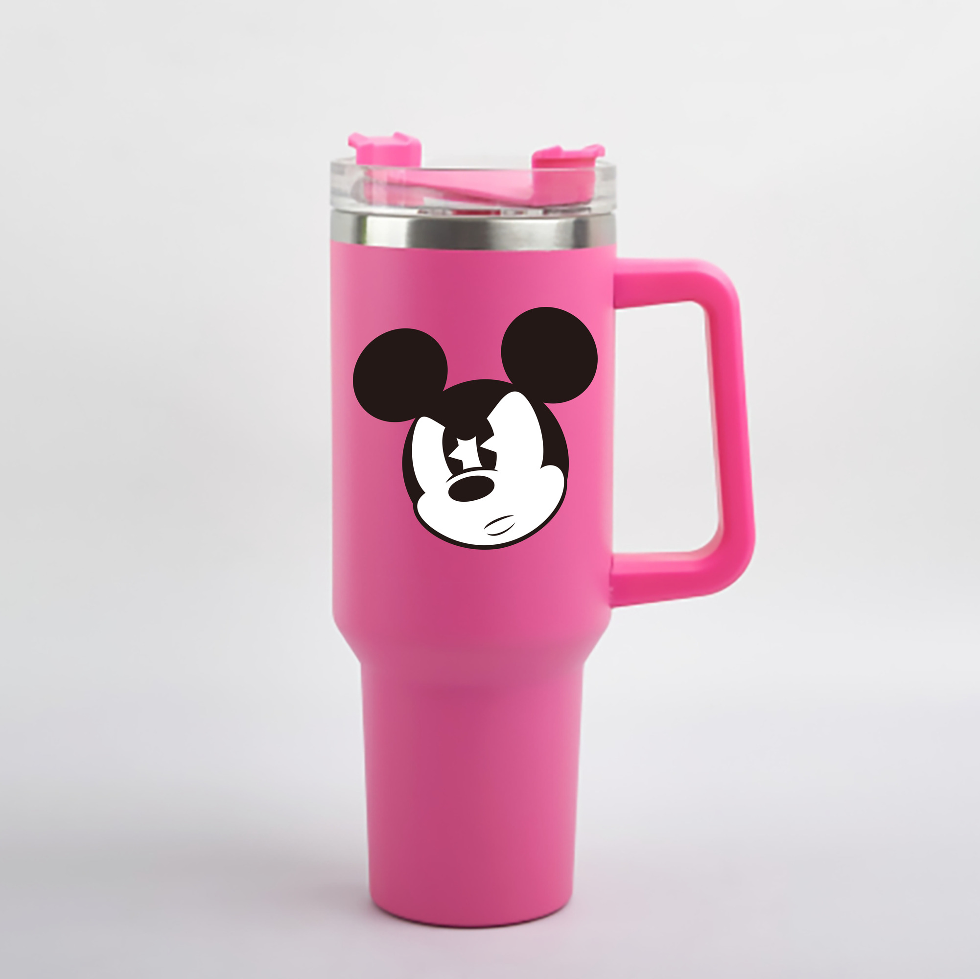（画像用） ミッキーマウス Mickey Mouse 1200mL車用タンブラー - クリスタルステッカー（プラスチックストロー付き）